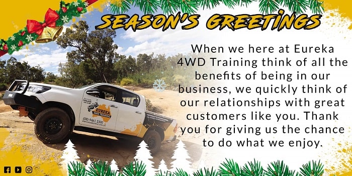 Eureka 4wd's December season's greetings banner.